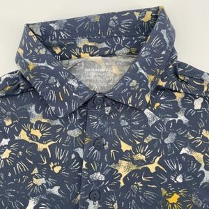 Under Armour The Playoff Polo Men's Large Navy Floral Short Sleeve Golf Shirt